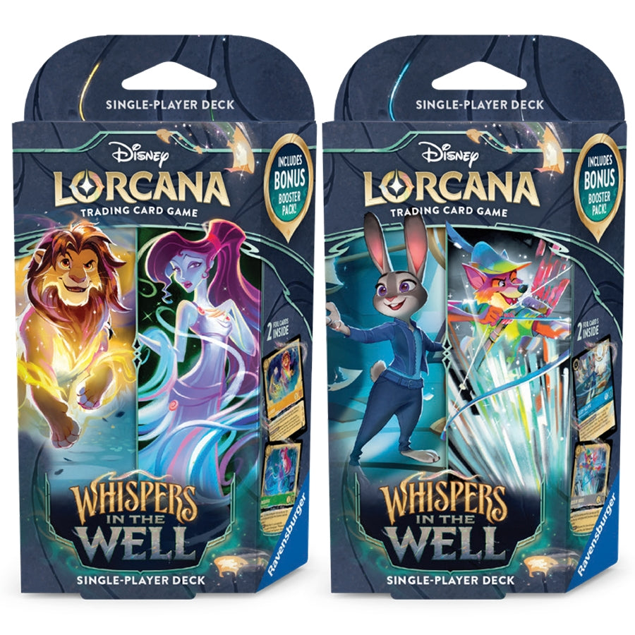 Disney Lorcana TCG: Whispers in the Well - Starter Deck Pair - Amber & Emerald with Sapphire & Steel (presale)