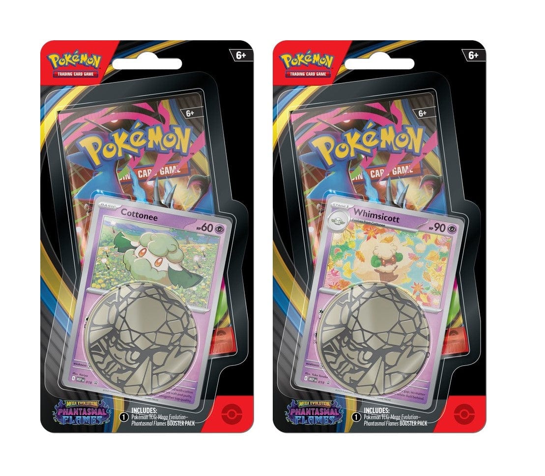 Pokemon Phantasmal Flames ME02 -Set of 2- Cottonee/Whimsicott Checklane Blister