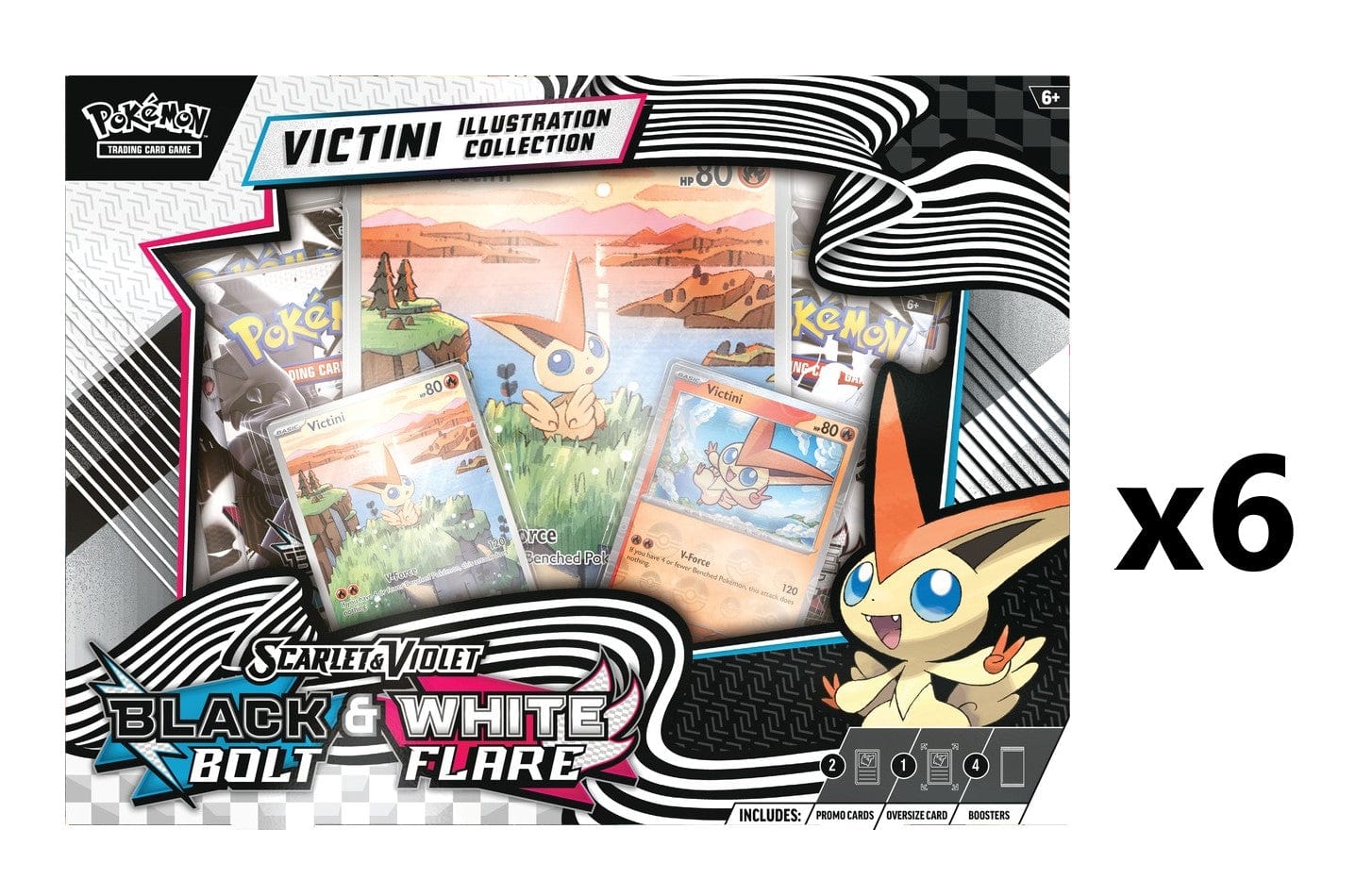 Pokemon Black Bolt/White Flare Unova SV10.5 Victini [6x] Illustration Collection Case