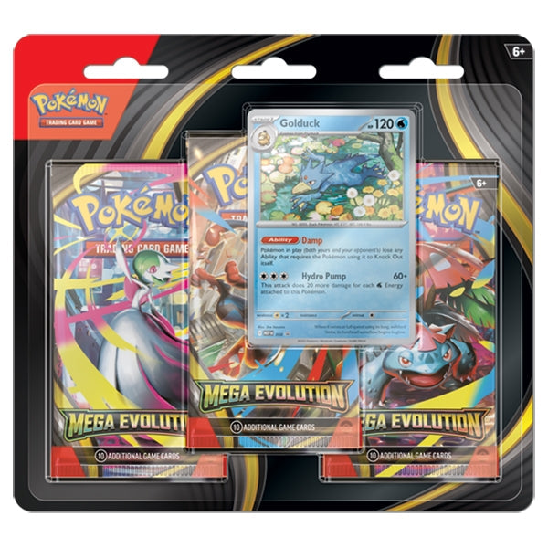 Pokemon TCG: Scarlet & Violet - Mega Evolution Three-Booster Blister - Golduck (presale)
