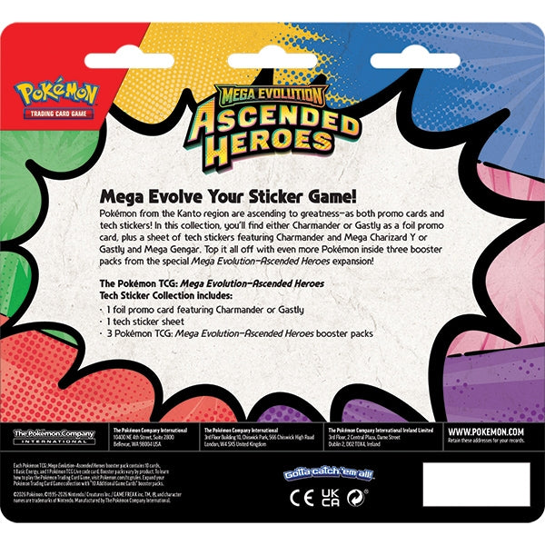 Pokemon TCG: Mega Evolution 2.5 - Ascended Heroes Tech Sticker Collection - Gastly (presale)