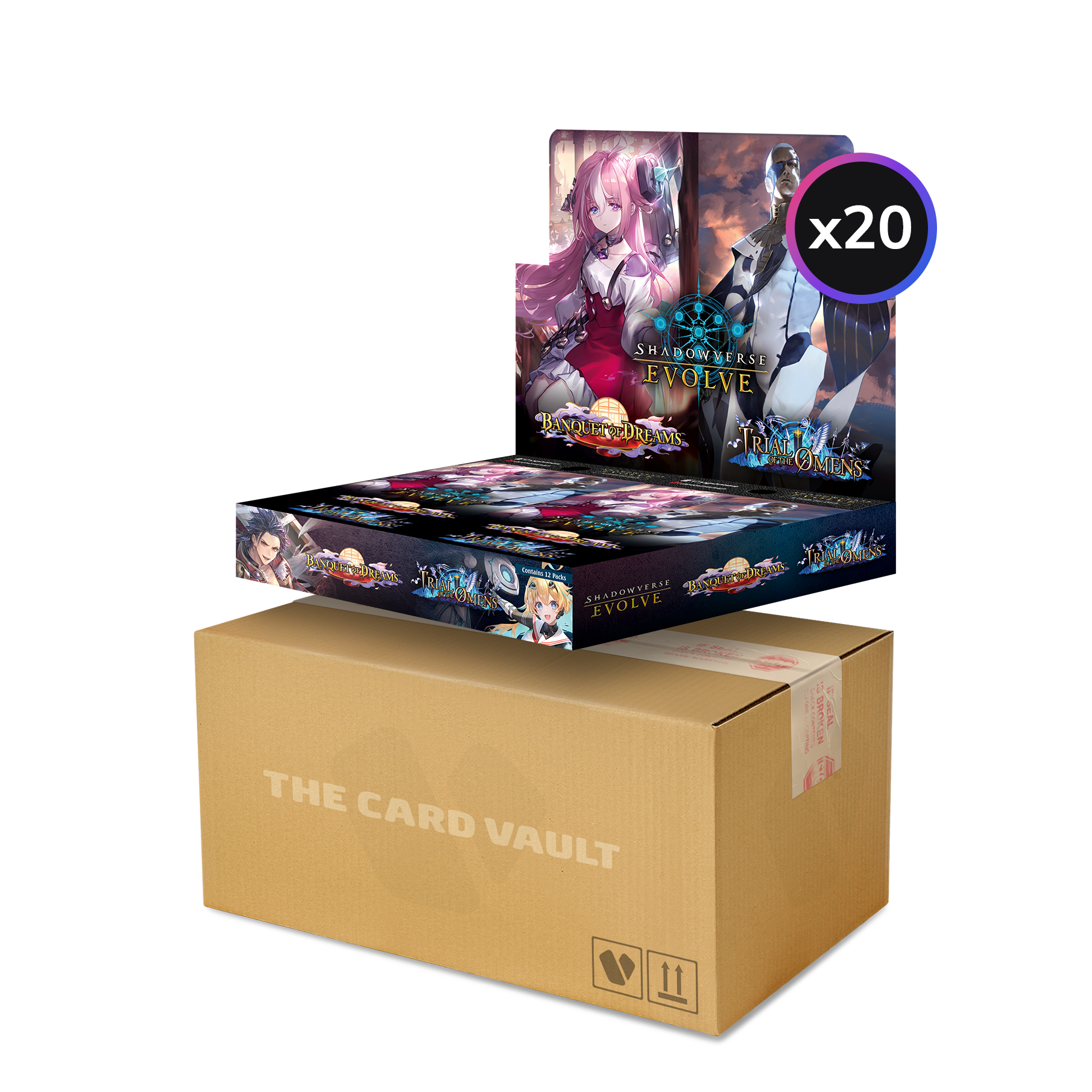 Shadowverse: Evolve - Combined Set 02 - Banquet of Dreams & Trial of the Omens - Display Case (20x Booster Boxes)