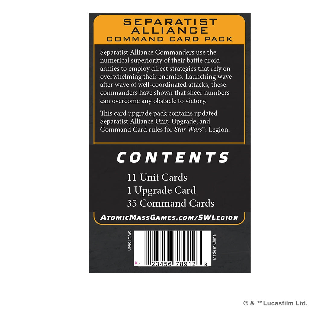 Star Wars: Legion - Separatist Alliance Command Card Pack