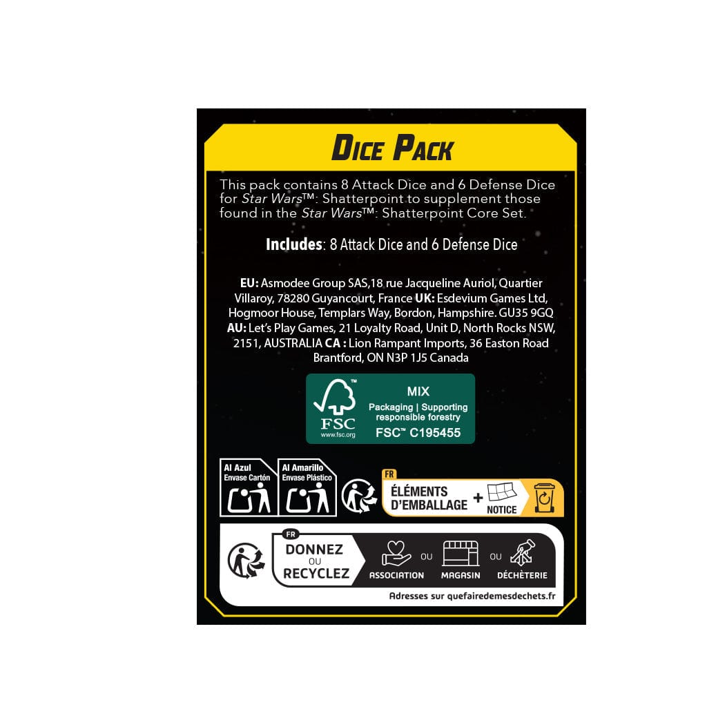 Star Wars: Shatterpoint - Dice Pack (2025 ver.)